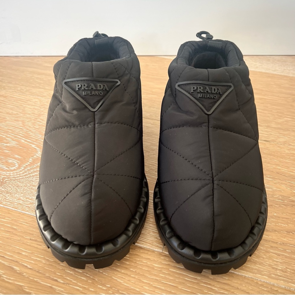 Prada black nylon booties boots slippers size 37 7